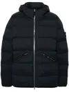 Stone Island Compass-logo Hooded Jacket In Blue