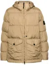 Stone Island Hooded Crinkle-reps R In Brown