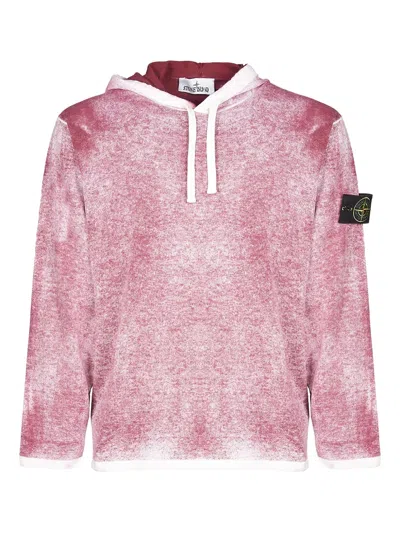 Stone Island Cotton Reversible Sweater With Iconic Logo Patch In Pink