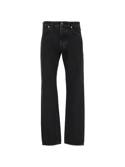 Stone Island Grainy-wash Straight-leg Jeans In Black