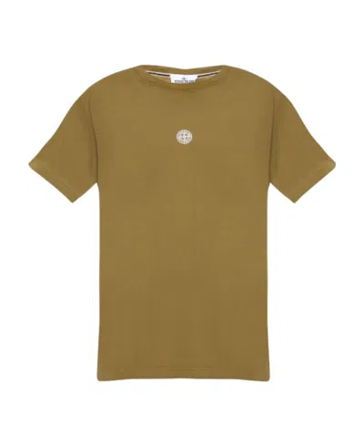 Stone Island Graphic-print Cotton T-shirt In Brown