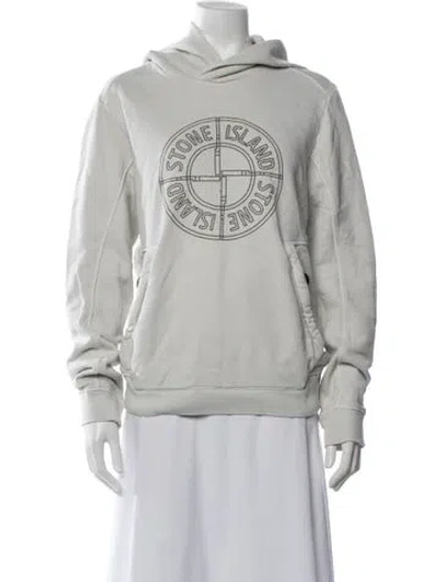 Pre-owned Stone Island Graphic Print Crew Neck Hoodie In Grey