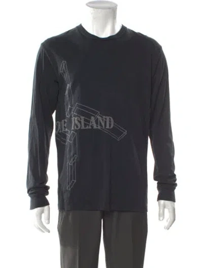 Pre-owned Stone Island Graphic Print Crew Neck T-shirt In Black