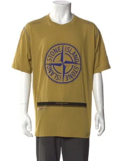 Pre-owned Stone Island Graphic Print Crew Neck T-shirt In Neutrals