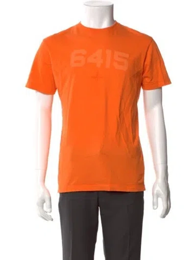 Pre-owned Stone Island Graphic Print Crew Neck T-shirt In Orange