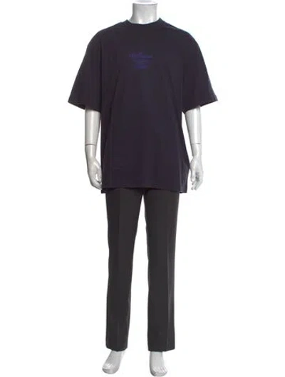 Pre-owned Stone Island Graphic Print Crew Neck T-shirt W/ Tags In Blue