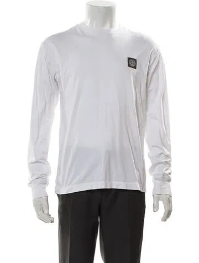 Pre-owned Stone Island Graphic Print Crew Neck T-shirt In White