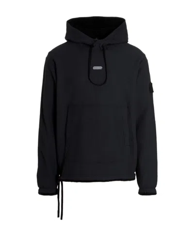 Stone Island Graphic-print Drawstring Hoodie In Black