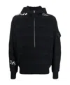 Stone Island Graphic-print Knitted Hoodie In Black