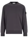 Stone Island Graues Baumwoll-sweatshirt Mit Logo-patch  In Gray