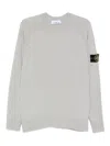 Stone Island Light Wool Crew Neck Sweater In Gray
