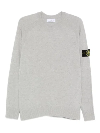Stone Island Light Wool Crew Neck Sweater In Gray