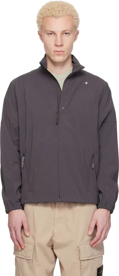 Stone Island Gray 1200035 Recycled Stretch Nylon Tela S.i. Stellina Jacket