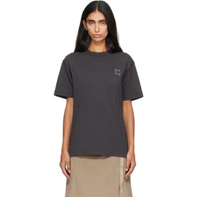 Stone Island Gray 2100026 Organic Cotton Jersey 'fissato' Effect T-shirt In V0065 Charcoal