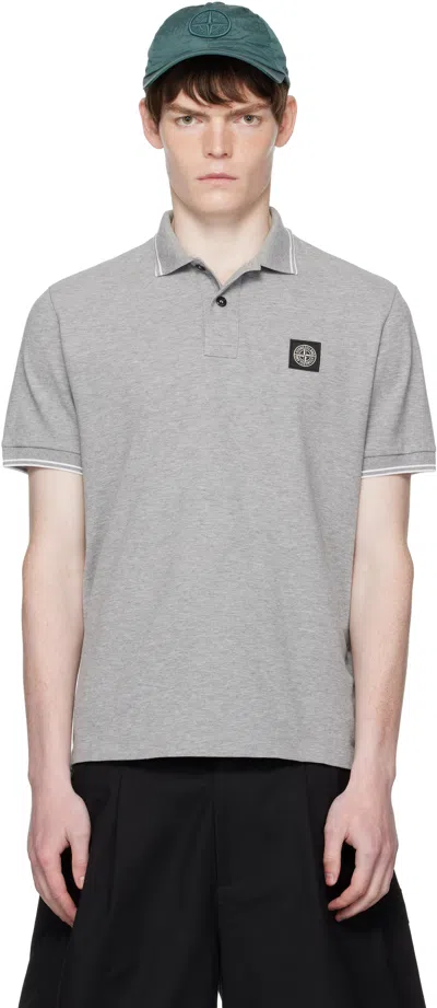 Stone Island Gray 2200007 Organic Cotton Polo