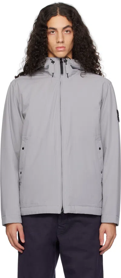 Stone Island Gray 40627 Soft Shell-r Primaloft Insulated Jacket In V0060 Grey