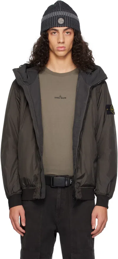 Stone Island Gray 40823 Crinkle Reps R-ny Jacket In V0062 Lead Grey