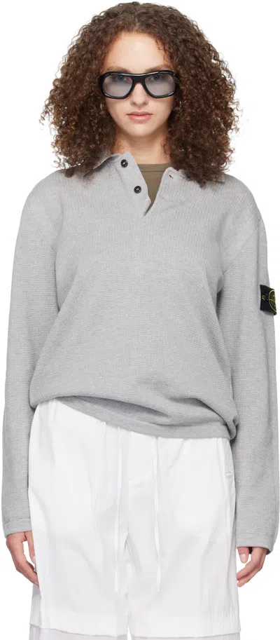 Stone Island Gray 5100024 Micro Stitch Soft Organic Cotton Polo