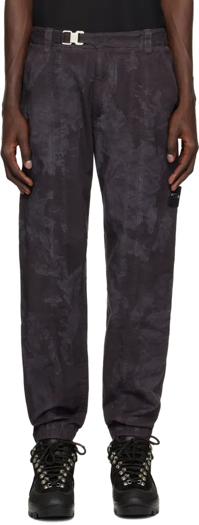 Stone Island Gray Broken Twill 'old' Effect Cargo Pants In V0062 Lead Grey
