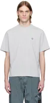 Stone Island Gray Combed Organic Cotton Jersey T-shirt In V0061 Pearl Grey