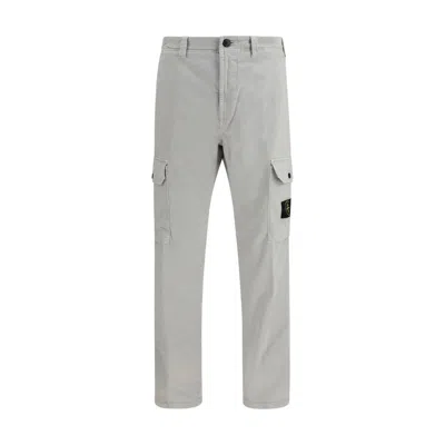Stone Island Logo-patch Cargo Pants In Gray