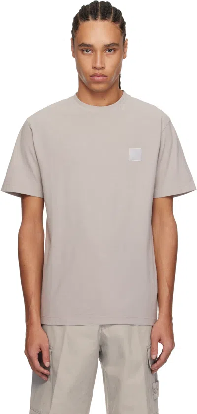 Stone Island Gray Crepe Cotton Jersey Ghost T-shirt In V0064 Dust