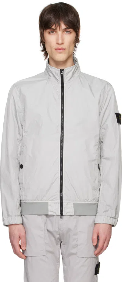 Stone Island Gray Crinkle Reps R-ny Jacket In Grey