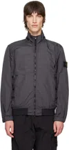 Stone Island Gray Crinkle Reps R-ny Jacket In V0065 Charcoal