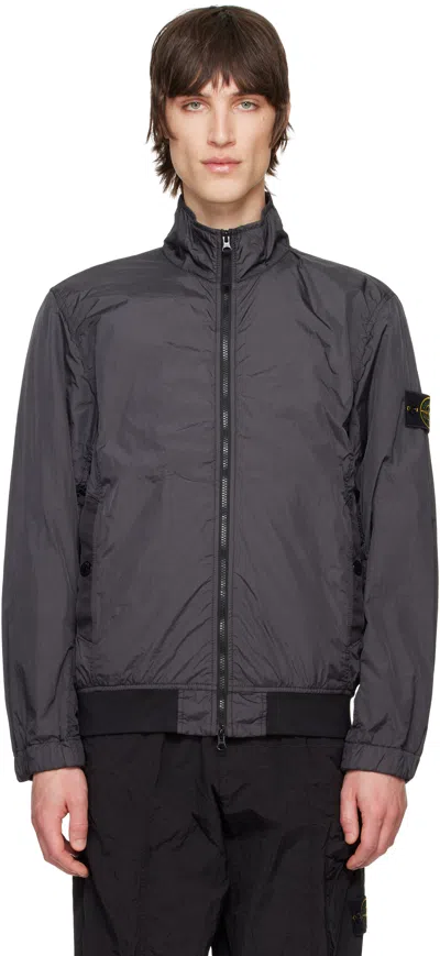 Stone Island Gray Crinkle Reps R-ny Jacket In V0065 Charcoal