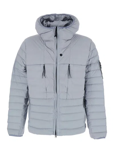 Stone Island Gray Down Jacket With High Collar In Tech Fabric For Men