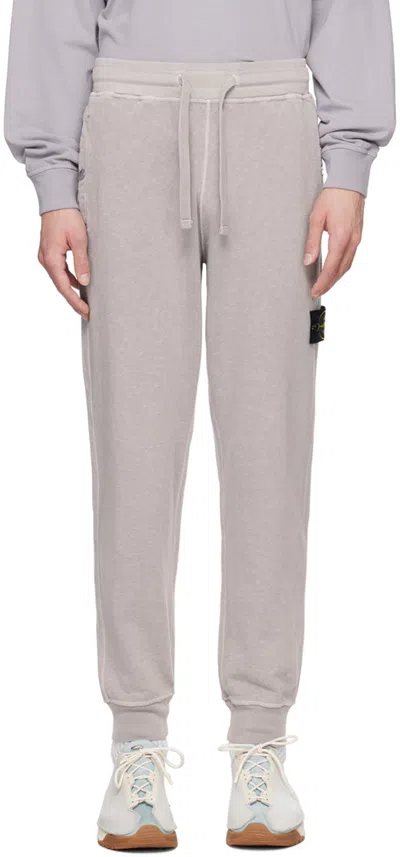 Stone Island Grey Drawstring Sweatpants In V0164 Dust