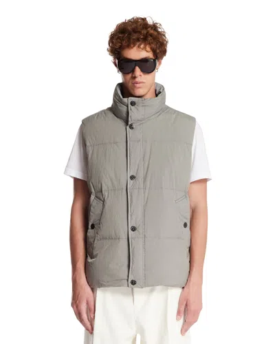 Stone Island Gray G100010 Crinkle Reps Ny Vest