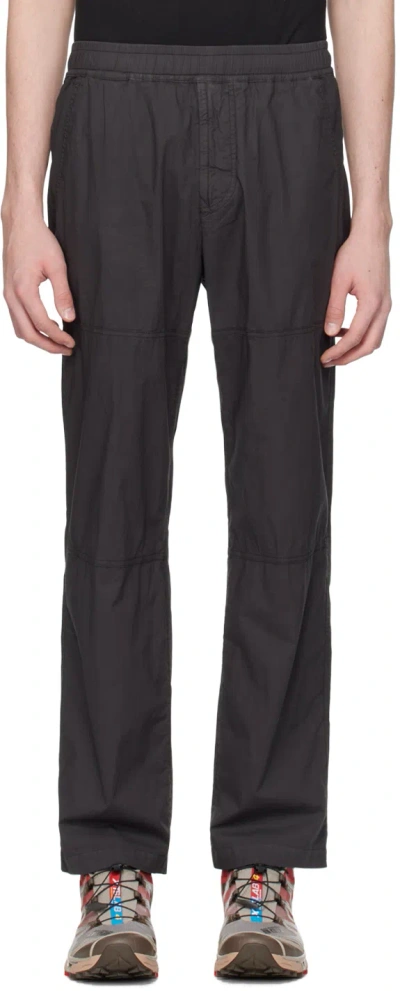 Stone Island Gray Garment-dyed Trousers In V0065 Charcoal