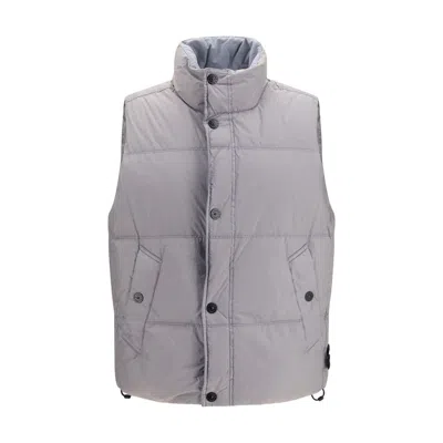 Stone Island Crinkle Reps Ny Padded Vest In Gold