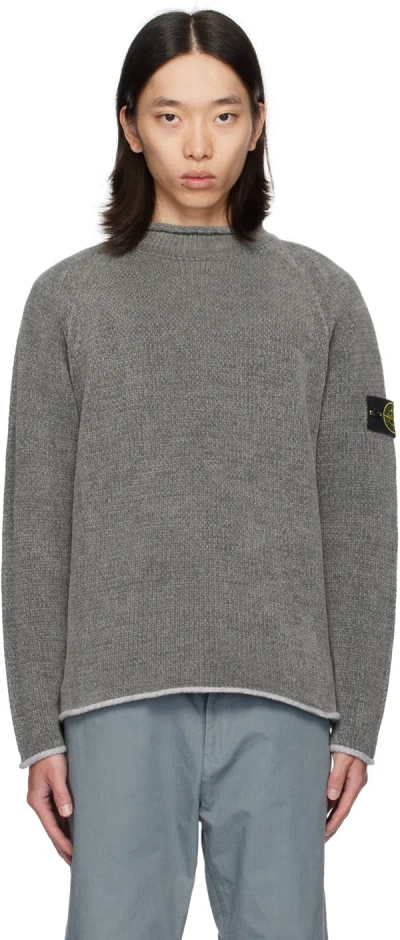 Stone Island Gray Mock Neck Sweater In V0066 Grey Green