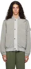Stone Island Gray Nylon Metal Bomber Jacket In V0160 Grey