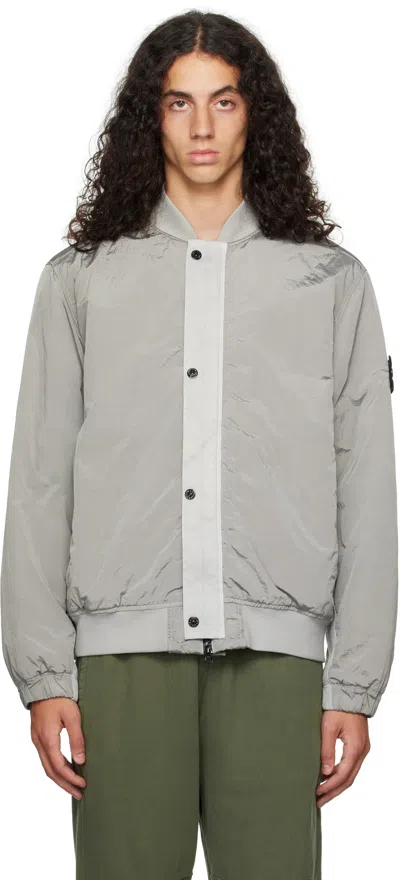 Stone Island Gray Nylon Metal Bomber Jacket In V0160 Grey
