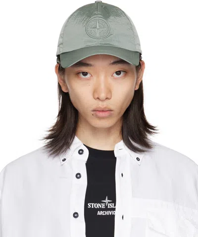 Stone Island Gray Nylon Metal Cap In V0066 Grey Green