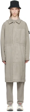 Stone Island Gray Patch Coat In V0064 Dust