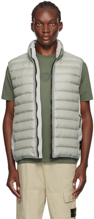Stone Island Gray Quilted Down Vest In V0060 Grey