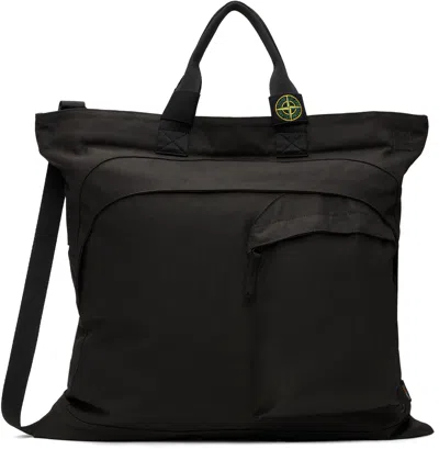 Stone Island Gray Resin Treated Cordura 1500 Tote In V0062 Lead Grey