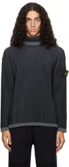 Stone Island Ribbed Knit In V0m65 Mel Charcoal