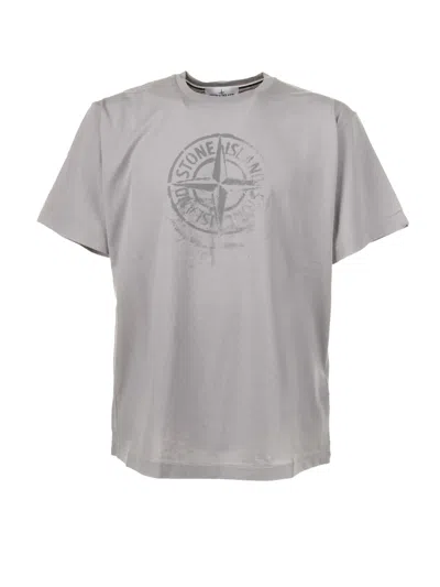 Stone Island T-shirt With Logo In Grey
