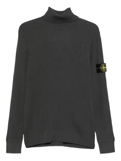 Stone Island Gray Turtleneck Sweater