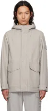 Stone Island Gray Weatherproof Cotton Canvas Coat In Multi