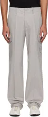 Stone Island Gray Weatherproof Cotton Canvas Ghost Cargo Pants In V0064 Dust