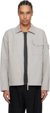 Stone Island Gray Weatherproof Cotton Canvas Ghost Jacket In V0064 Dust