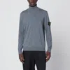 Stone Island Gray Wool Turtleneck Sweater In Blue