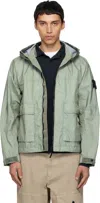 Stone Island Mens Sage Membrana 3l Tc Hooded Shell Jacket Xl In Green