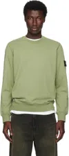 Stone Island Green 6100044 Organic Cotton Fleece Sweatshirt In Green